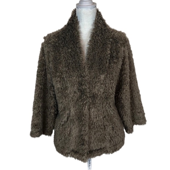 Dylan Brown Faux Fur Teddy Coat Size Large - Picture 1 of 9